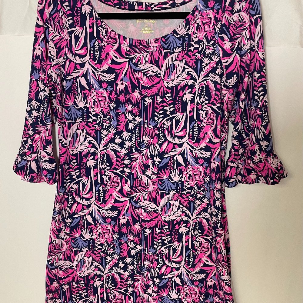 Lilly Pulitzer, 3/4 sleeve, floral print dress, size M